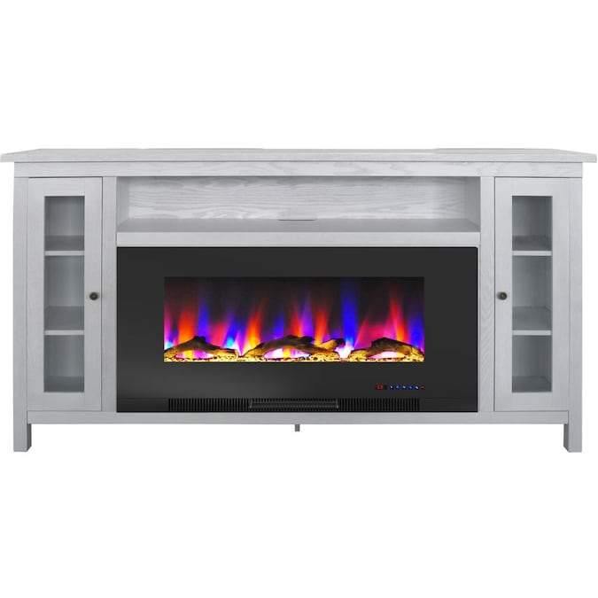 Cambridge Fireplace Mantels and Entertainment Centers White/Black Cambridge Somerset 70-In. Electric Fireplace TV Stand with Multi-Color LED Flames, Driftwood Log Display, and Remote Control Cambridge Fireplace Mantels and Entertainment Centers White/Black Cambridge Somerset 70-In. Electric Fireplace TV Stand with Multi-Color LED Flames, Driftwood Log Display, and Remote Control