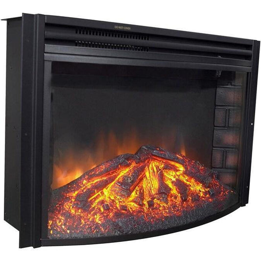 Cambridge Freestanding Fireplace Cambridge 25-In. Freestanding 5116 BTU Electric Curved Fireplace Heater Insert with Remote Control,