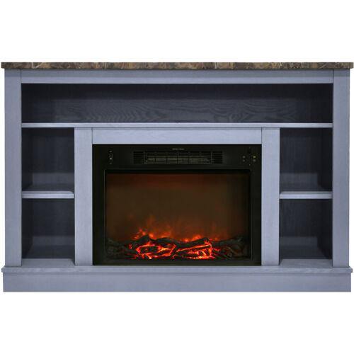 Cambridge Slate Blue Cambridge Seville Electric Fireplace Heater with 47-In. Cherry TV Stand, Enhanced Log Display, Multi-Color Flames, and Remote Control Cambridge Slate Blue Cambridge Seville Electric Fireplace Heater with 47-In. Cherry TV Stand, Enhanced Log Display, Multi-Color Flames, and Remote Control