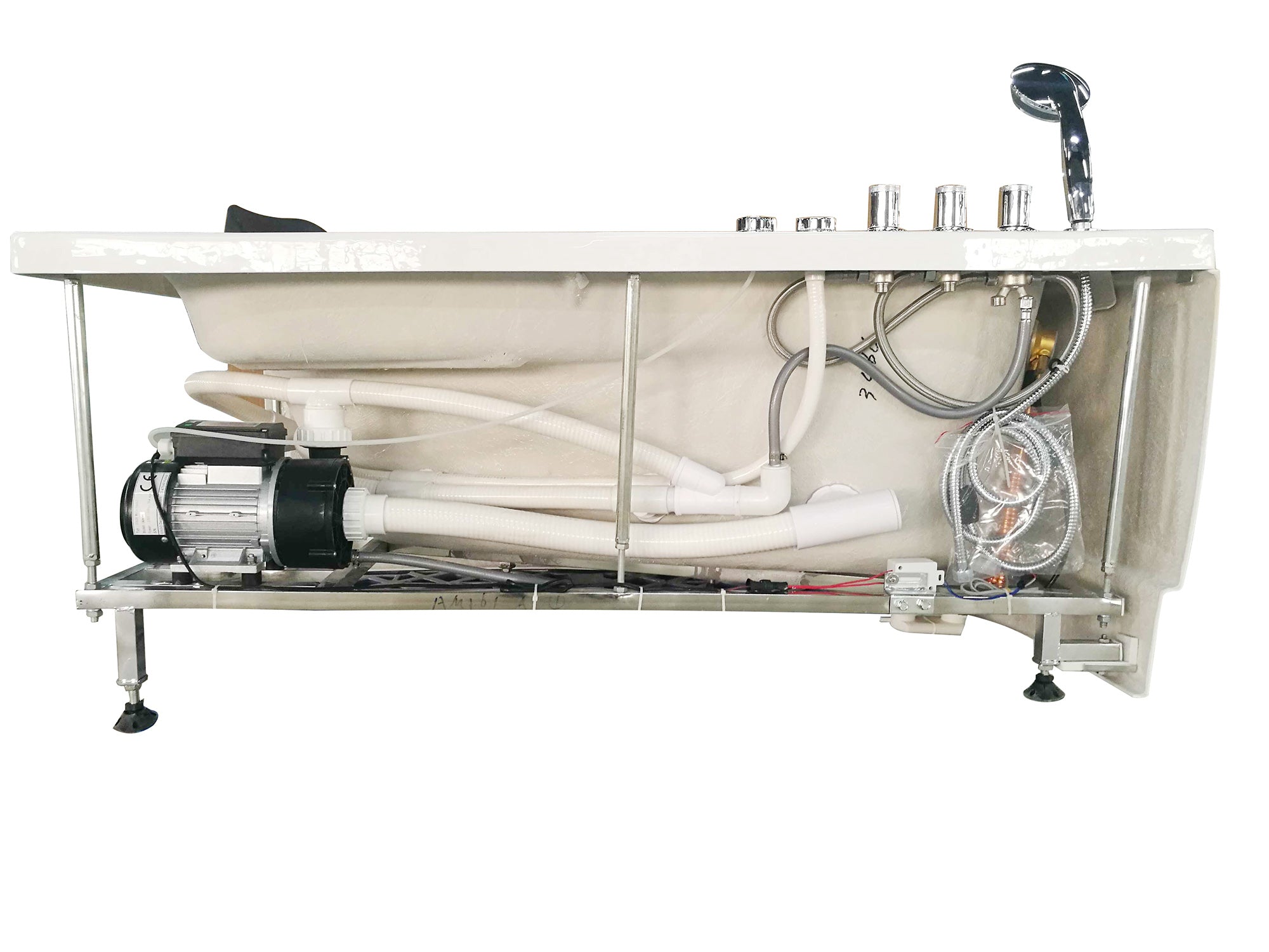EAGO - 5' Single Person Corner White Acrylic Whirlpool Bath Tub - Drain on Left | AM161-L EAGO - 5' Single Person Corner White Acrylic Whirlpool Bath Tub - Drain on Left | AM161-L
