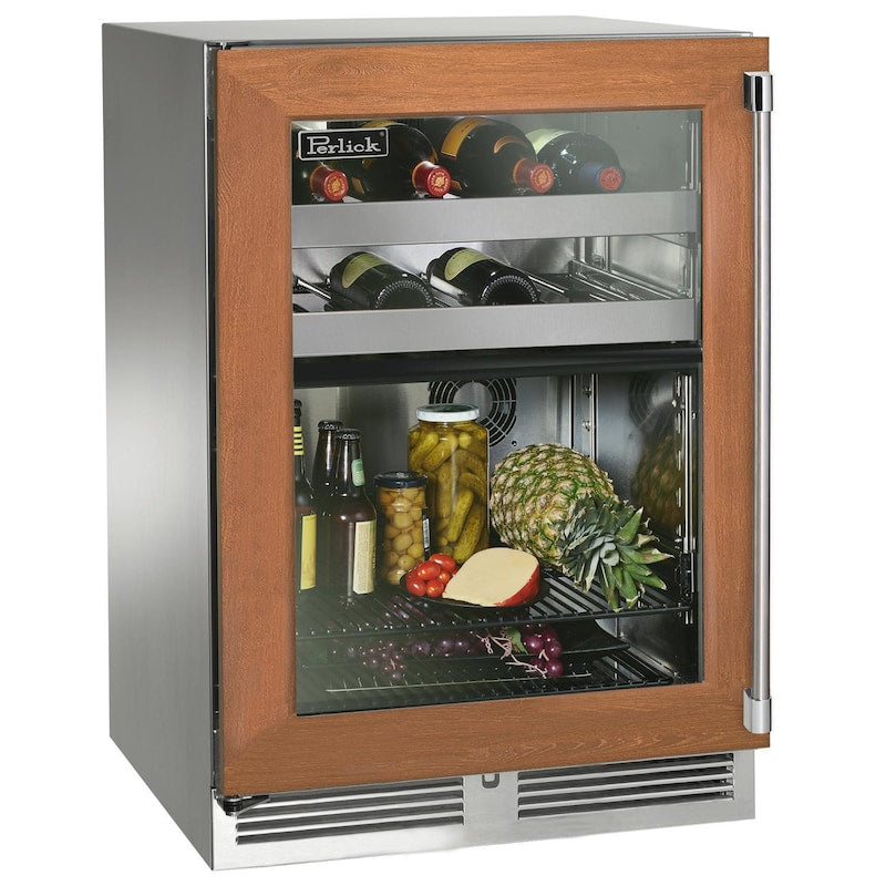 Perlick - Signature Series Sottile 18" Depth Marine Grade Beverage Center with fully integrated panel-ready glass door- HH24BM-4 Perlick - Signature Series Sottile 18" Depth Marine Grade Beverage Center with fully integrated panel-ready glass door- HH24BM-4