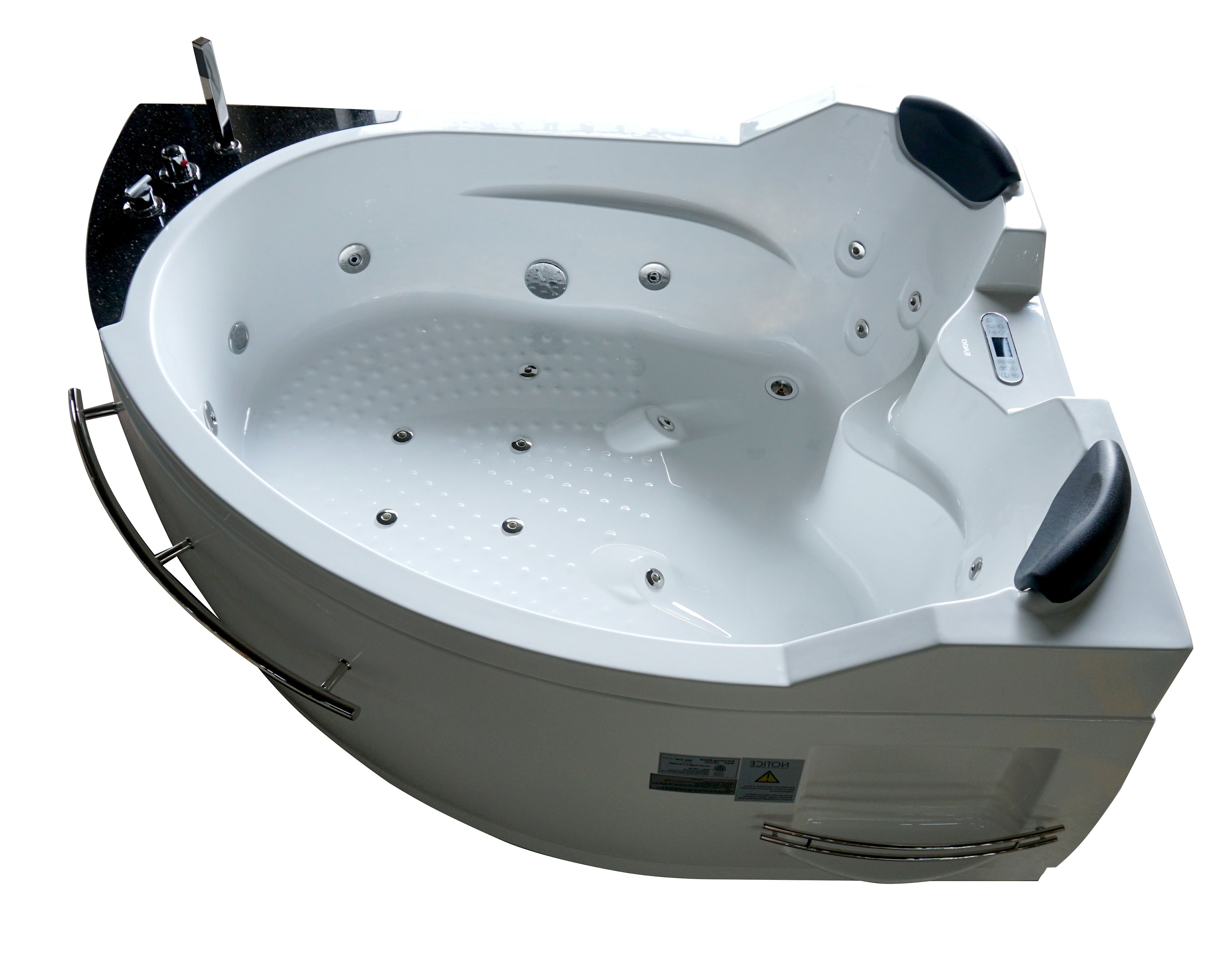 EAGO - 5.5 ft Left Corner Acrylic White Whirlpool Bathtub for Two | AM113ETL-L EAGO - 5.5 ft Left Corner Acrylic White Whirlpool Bathtub for Two | AM113ETL-L