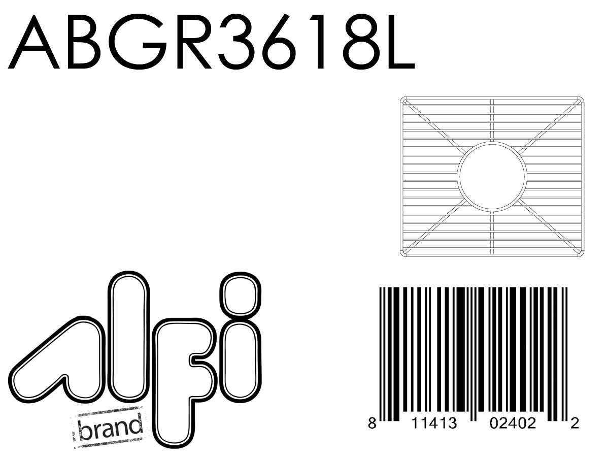 ALFI Brand - Stainless steel kitchen sink grid for large side of AB3618DB, AB3618ARCH | ABGR3618L ALFI Brand - Stainless steel kitchen sink grid for large side of AB3618DB, AB3618ARCH | ABGR3618L