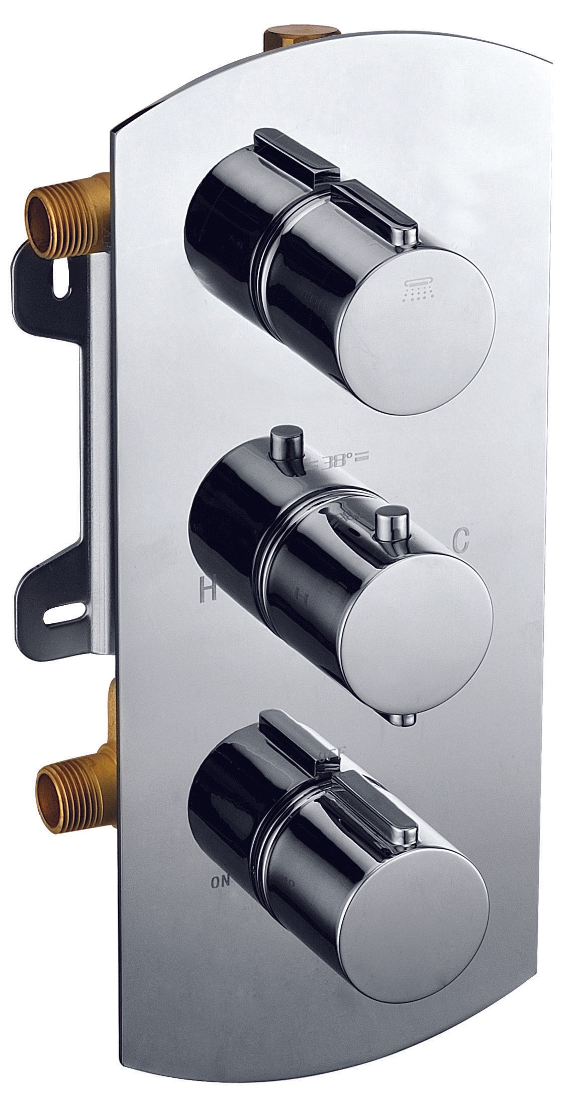 ALFI Brand - Polished Chrome Round 2 Way Thermostatic Shower Mixer | AB3901-PC ALFI Brand - Polished Chrome Round 2 Way Thermostatic Shower Mixer | AB3901-PC