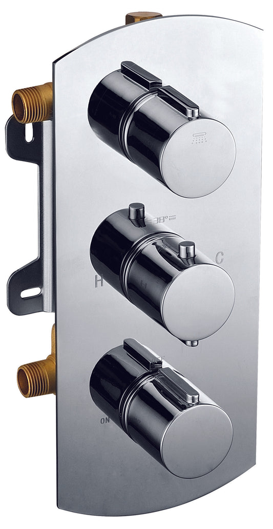 ALFI Brand - Polished Chrome Round 2 Way Thermostatic Shower Mixer | AB3901-PC