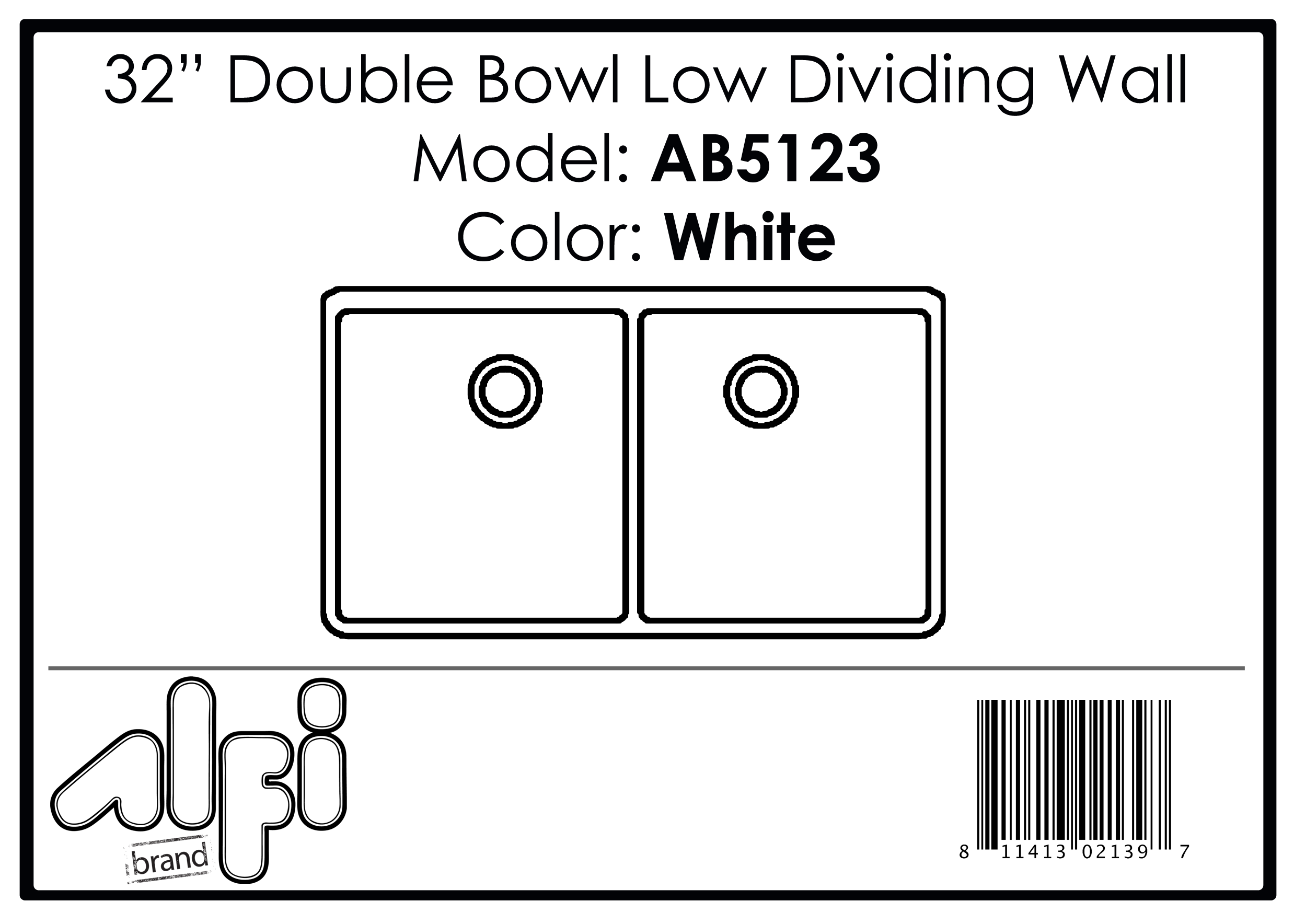 ALFI Brand - White 32" Short Wall Double Bowl Lip Apron Fireclay Farmhouse Kitchen Sink | AB5123-W ALFI Brand - White 32" Short Wall Double Bowl Lip Apron Fireclay Farmhouse Kitchen Sink | AB5123-W