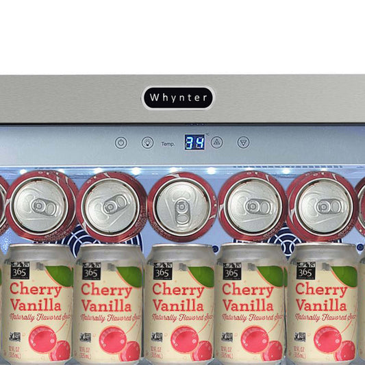 Whynter - Freestanding 8.1 cu. ft. Stainless Steel Commercial Beverage Merchandiser Refrigerator with Superlit Door and Lock – White | CBM-815WS