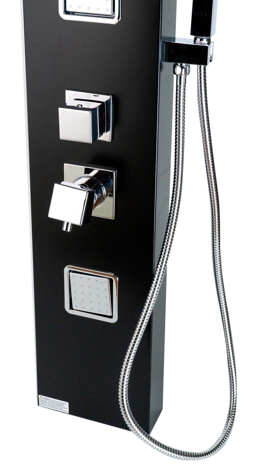 ALFI Brand - Black Aluminum Shower Panel with 2 Body Sprays and Rain Shower Head | ABSP65B ALFI Brand - Black Aluminum Shower Panel with 2 Body Sprays and Rain Shower Head | ABSP65B