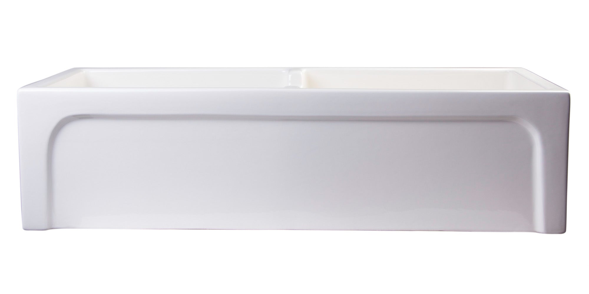 ALFI Brand - 39" Biscuit Arched Apron Thick Wall Fireclay Double Bowl Farm Sink | AB3918ARCH-B ALFI Brand - 39" Biscuit Arched Apron Thick Wall Fireclay Double Bowl Farm Sink | AB3918ARCH-B
