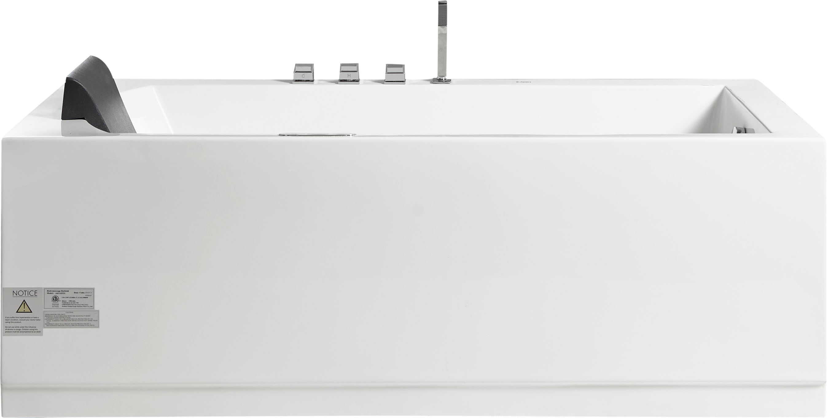 EAGO - 6 ft Acrylic White Rectangular Whirlpool Bathtub w Fixtures | AM154ETL-R6 EAGO - 6 ft Acrylic White Rectangular Whirlpool Bathtub w Fixtures | AM154ETL-R6