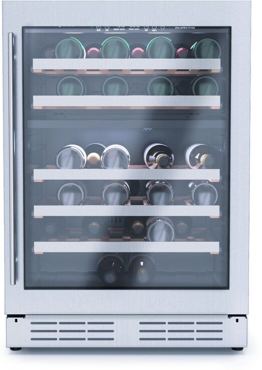 Elica - Single Door, Dual Zone, Wine Cellar, 23 7/16" W x 22 7/16" D x 33-34" H, 4.8 cu/ft - Undercounter Refrigerator | EWS52SS1