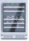 Elica - Single Door, Dual Zone, Wine Cellar, 23 7/16" W x 22 7/16" D x 33-34" H, 4.8 cu/ft - Undercounter Refrigerator | EWS52SS1