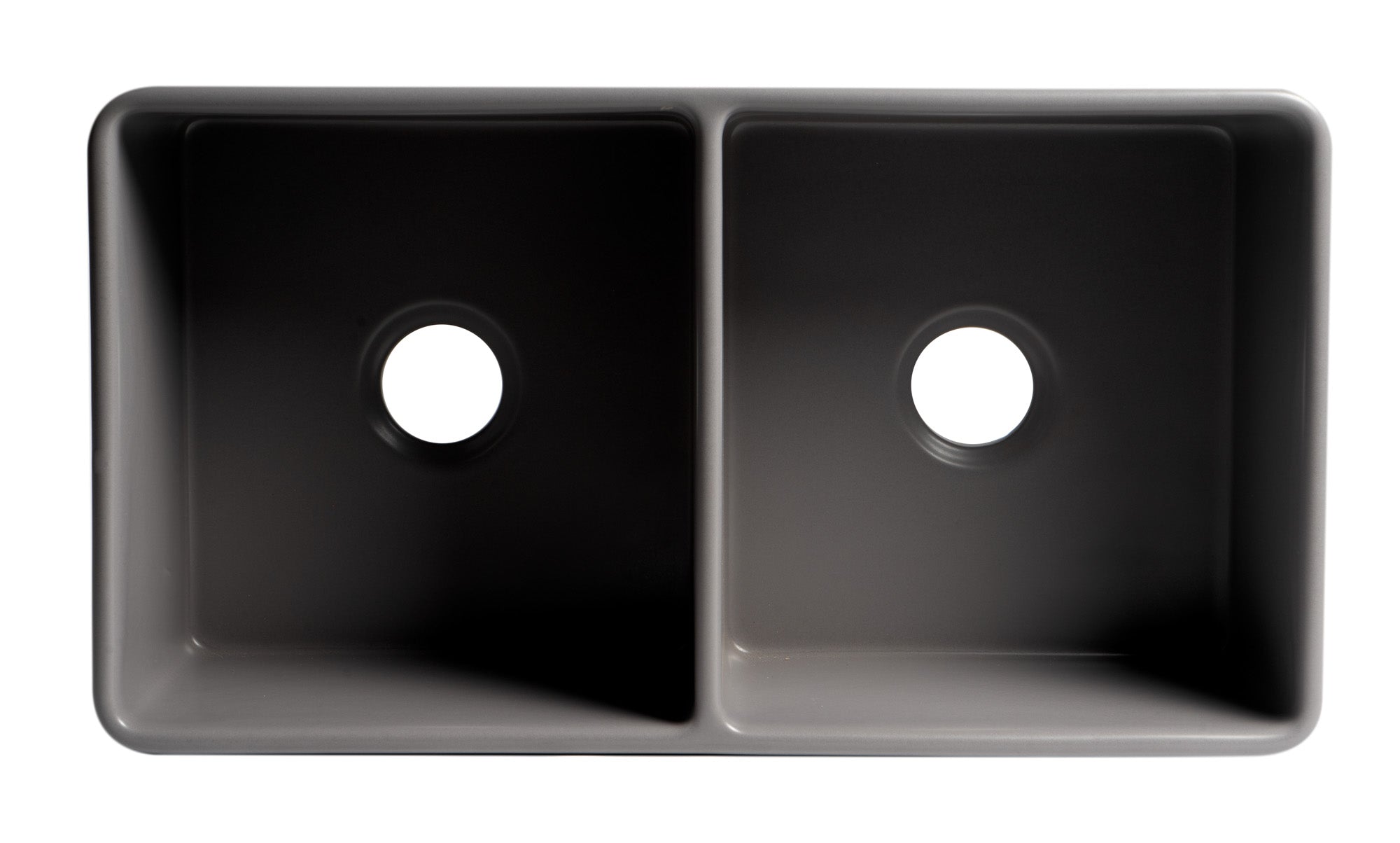 ALFI Brand - Gray Matte Smooth Apron 33" x 18" Double Bowl Fireclay Farm Sink | ABF3318D-GM ALFI Brand - Gray Matte Smooth Apron 33" x 18" Double Bowl Fireclay Farm Sink | ABF3318D-GM