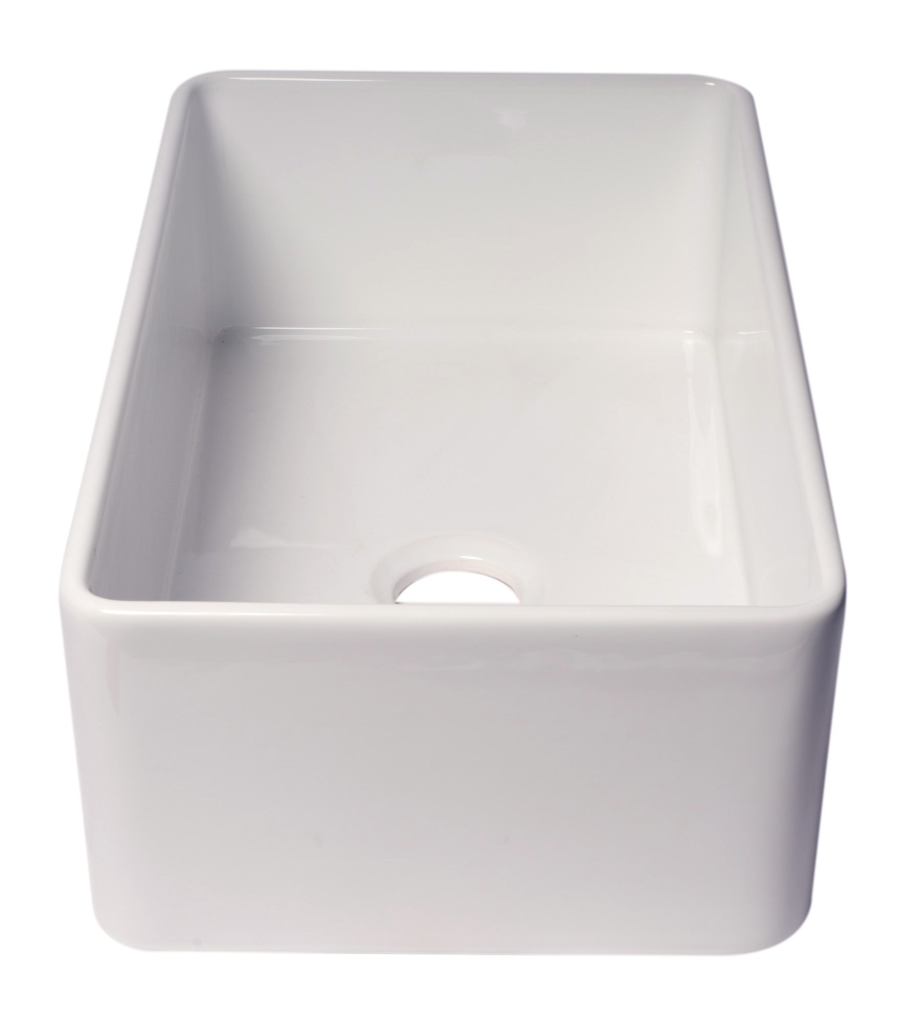 ALFI Brand - 30" White Thin Wall Single Bowl Smooth Apron Fireclay Kitchen Farm Sink | ABF3018-W ALFI Brand - 30" White Thin Wall Single Bowl Smooth Apron Fireclay Kitchen Farm Sink | ABF3018-W