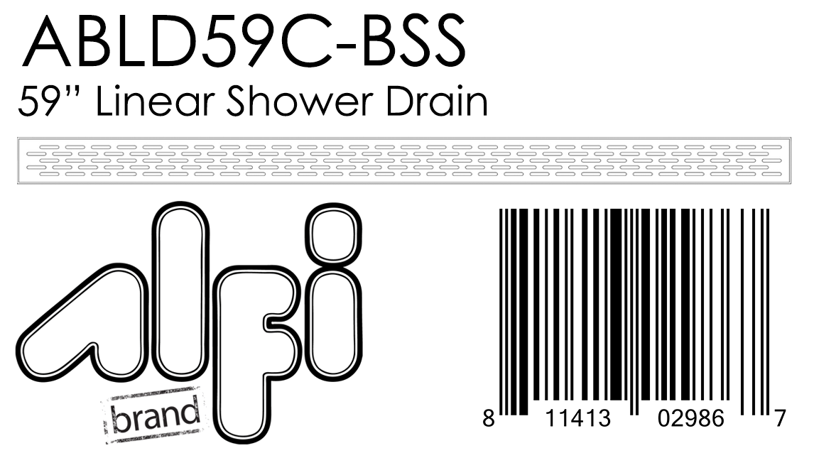ALFI Brand - 59" Brushed Stainless Steel Linear Shower Drain with Groove Holes | ABLD59C-BSS ALFI Brand - 59" Brushed Stainless Steel Linear Shower Drain with Groove Holes | ABLD59C-BSS