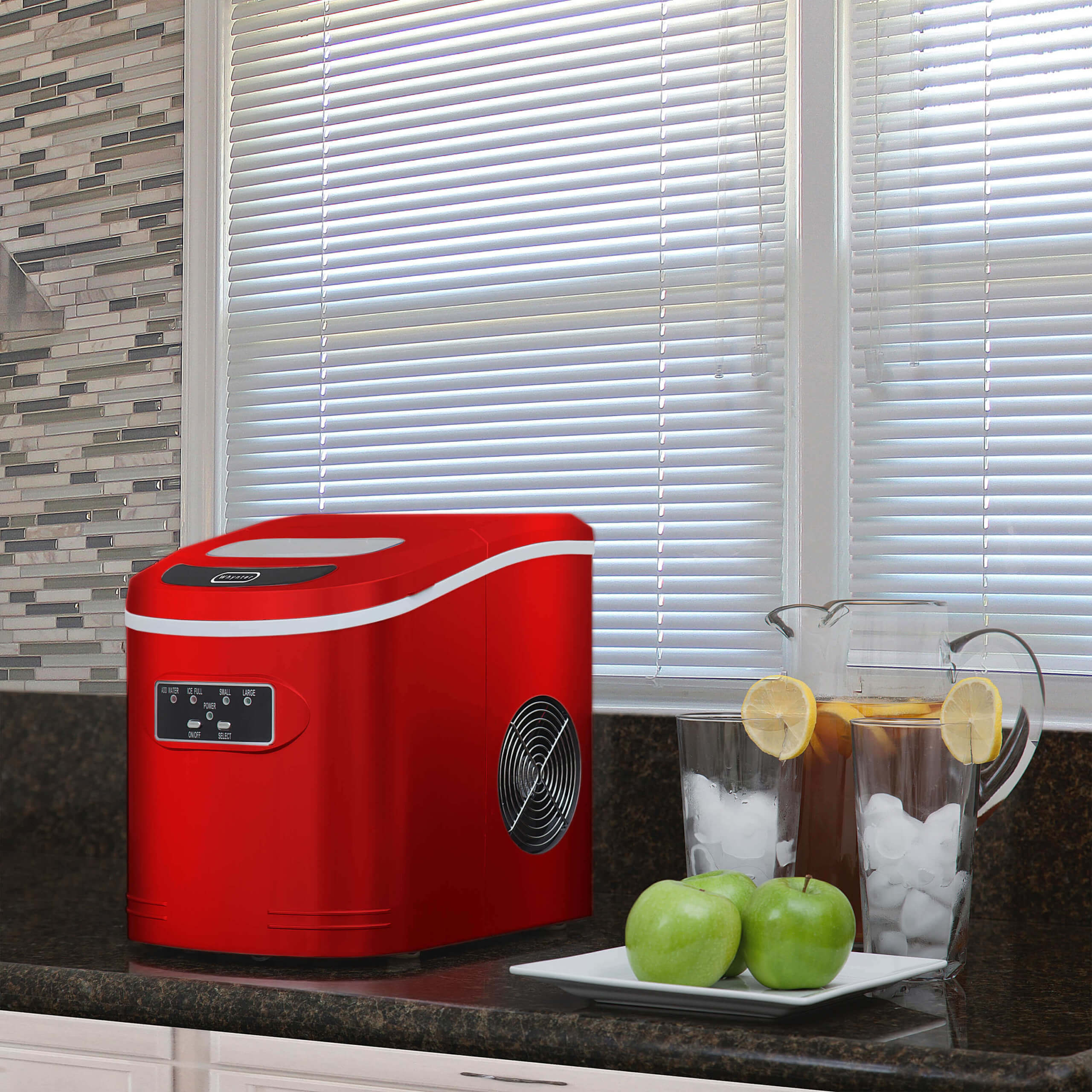 Whynter - Compact Portable Ice Maker 27 lb capacity - Red | IMC-270MR Whynter - Compact Portable Ice Maker 27 lb capacity - Red | IMC-270MR