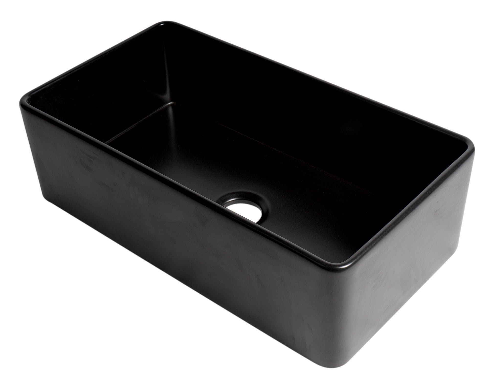 ALFI Brand - Black Matte Smooth Apron 33" x 18" Single Bowl Fireclay Farm Sink | ABF3318S-BM ALFI Brand - Black Matte Smooth Apron 33" x 18" Single Bowl Fireclay Farm Sink | ABF3318S-BM