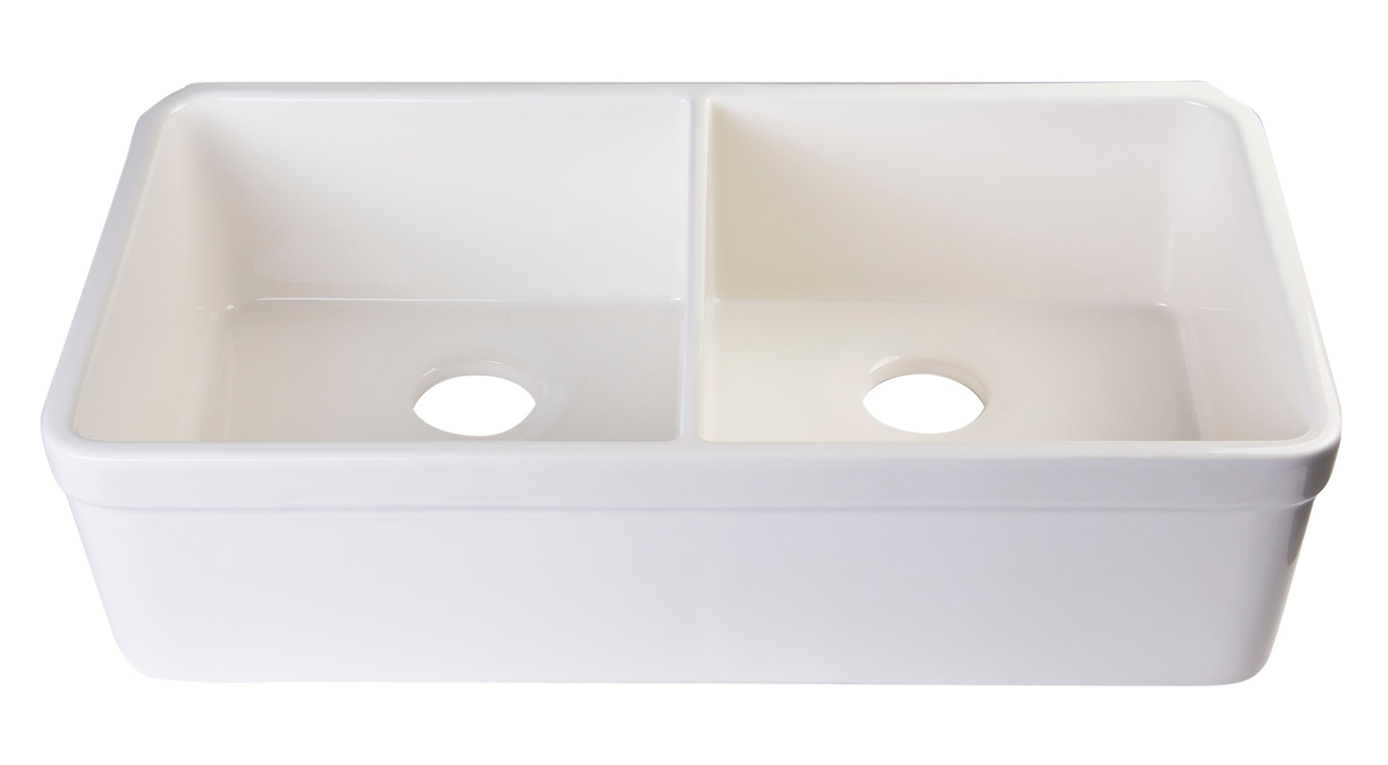 ALFI Brand - Biscuit 32" Double Bowl Lip Apron Fireclay Farmhouse Kitchen Sink with 1 3/4" Lip | AB512-B ALFI Brand - Biscuit 32" Double Bowl Lip Apron Fireclay Farmhouse Kitchen Sink with 1 3/4" Lip | AB512-B