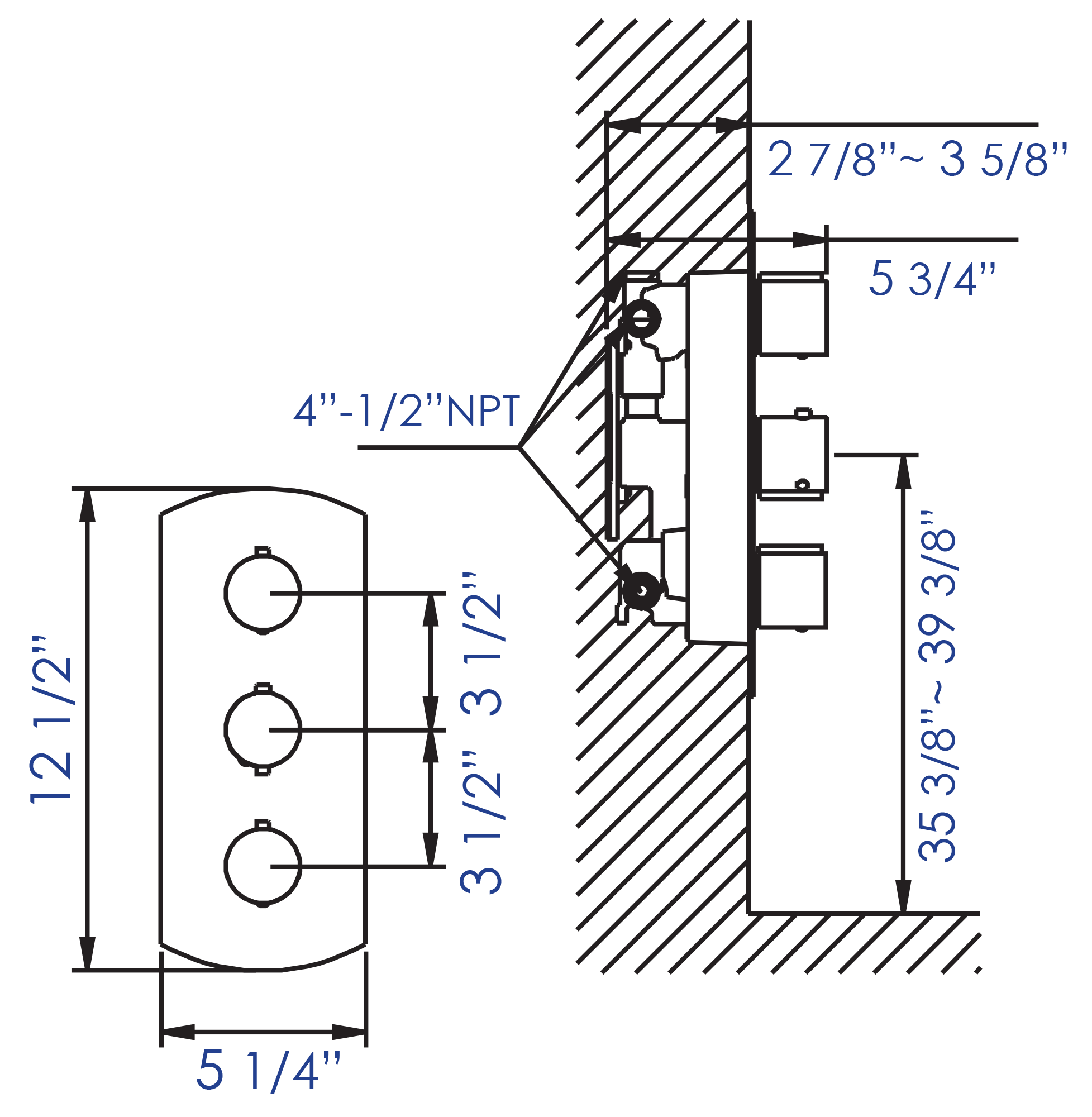ALFI Brand - Brushed Nickel Round 2 Way Thermostatic Shower Mixer | AB3901-BN ALFI Brand - Brushed Nickel Round 2 Way Thermostatic Shower Mixer | AB3901-BN