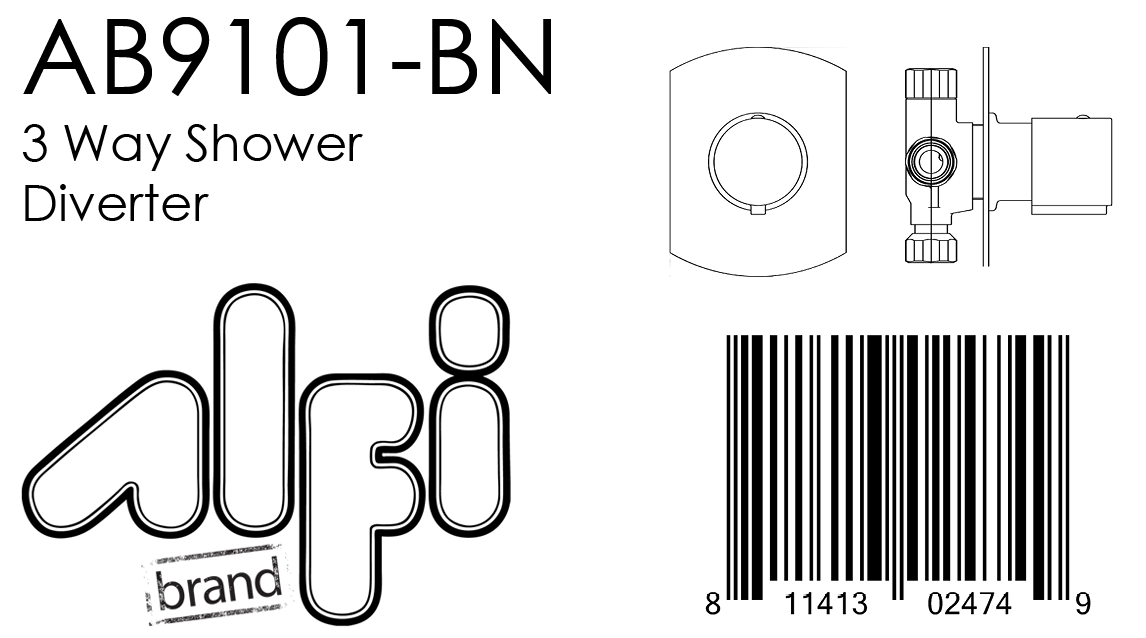 ALFI Brand - Brushed Nickel Modern Round 3 Way Shower Diverter | AB9101-BN ALFI Brand - Brushed Nickel Modern Round 3 Way Shower Diverter | AB9101-BN