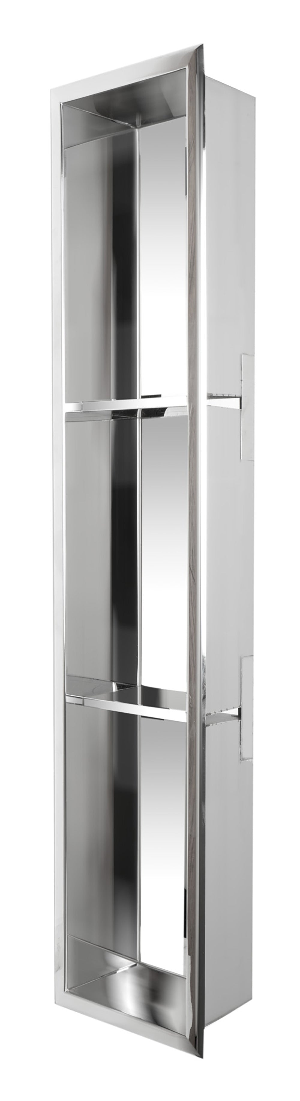 ALFI Brand - 8 x 36 Polished Stainless Steel Vertical Triple Shelf Bath Shower Niche | ABN0836-PSS ALFI Brand - 8 x 36 Polished Stainless Steel Vertical Triple Shelf Bath Shower Niche | ABN0836-PSS