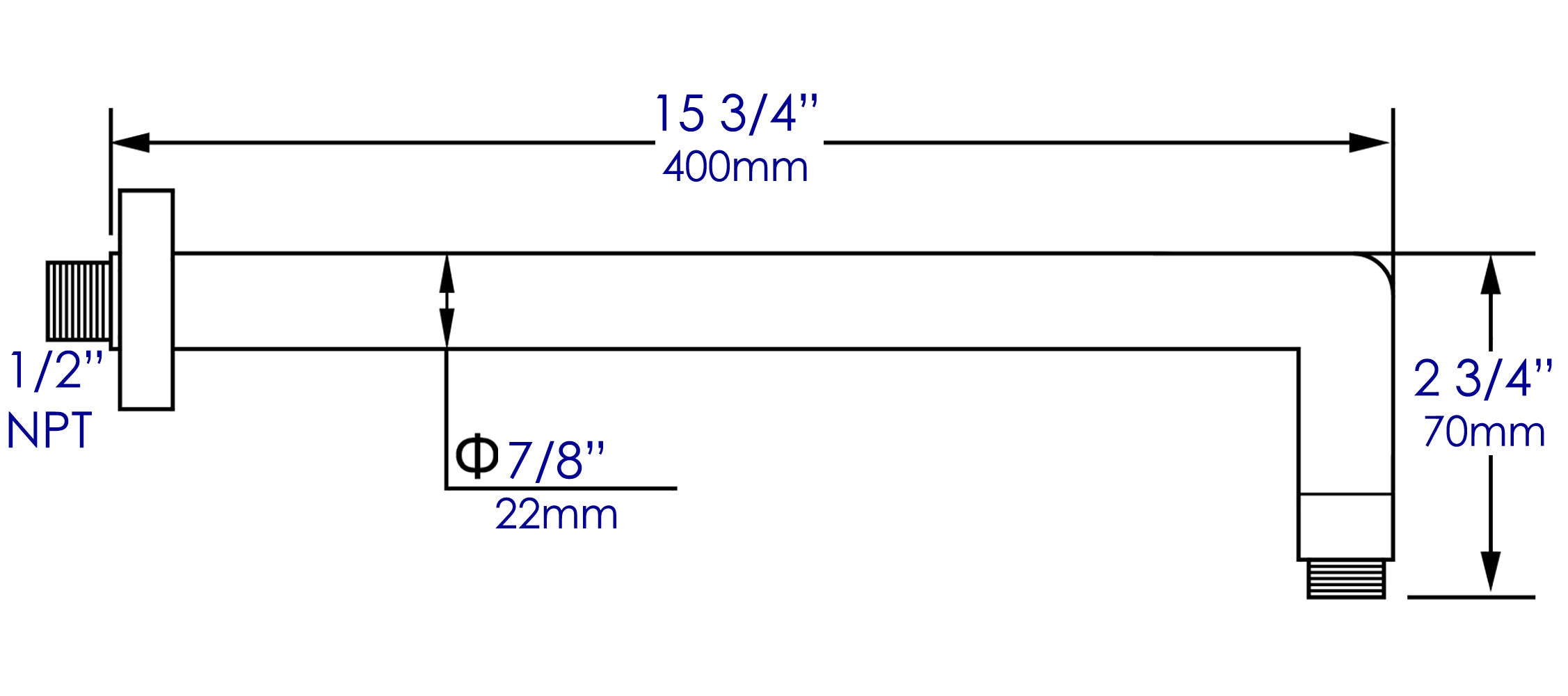 ALFI Brand - Brushed Nickel 16" Round Wall Shower Arm | ABSA16R-BN ALFI Brand - Brushed Nickel 16" Round Wall Shower Arm | ABSA16R-BN