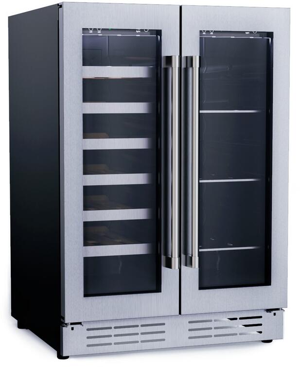 Elica - French Door, Dual Zone, Beverage and Wine Center, 23 7/16" W x 22 1/4" D x 33-34" H, 4.4 cu/ft - Undercounter Refrigerator | EBF52SS1 Elica - French Door, Dual Zone, Beverage and Wine Center, 23 7/16" W x 22 1/4" D x 33-34" H, 4.4 cu/ft - Undercounter Refrigerator | EBF52SS1