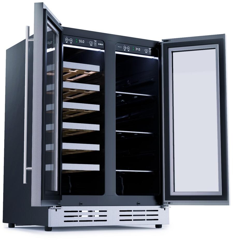 Elica - French Door, Dual Zone, Beverage and Wine Center, 23 7/16" W x 22 1/4" D x 33-34" H, 4.4 cu/ft - Undercounter Refrigerator | EBF52SS1 Elica - French Door, Dual Zone, Beverage and Wine Center, 23 7/16" W x 22 1/4" D x 33-34" H, 4.4 cu/ft - Undercounter Refrigerator | EBF52SS1