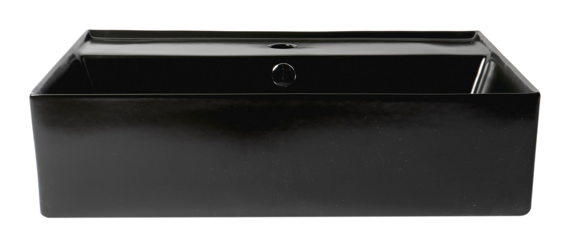 ALFI Brand - Black Matte 24" Modern Rectangular Above Mount Ceramic Sink with Faucet Hole | ABC901-BM ALFI Brand - Black Matte 24" Modern Rectangular Above Mount Ceramic Sink with Faucet Hole | ABC901-BM