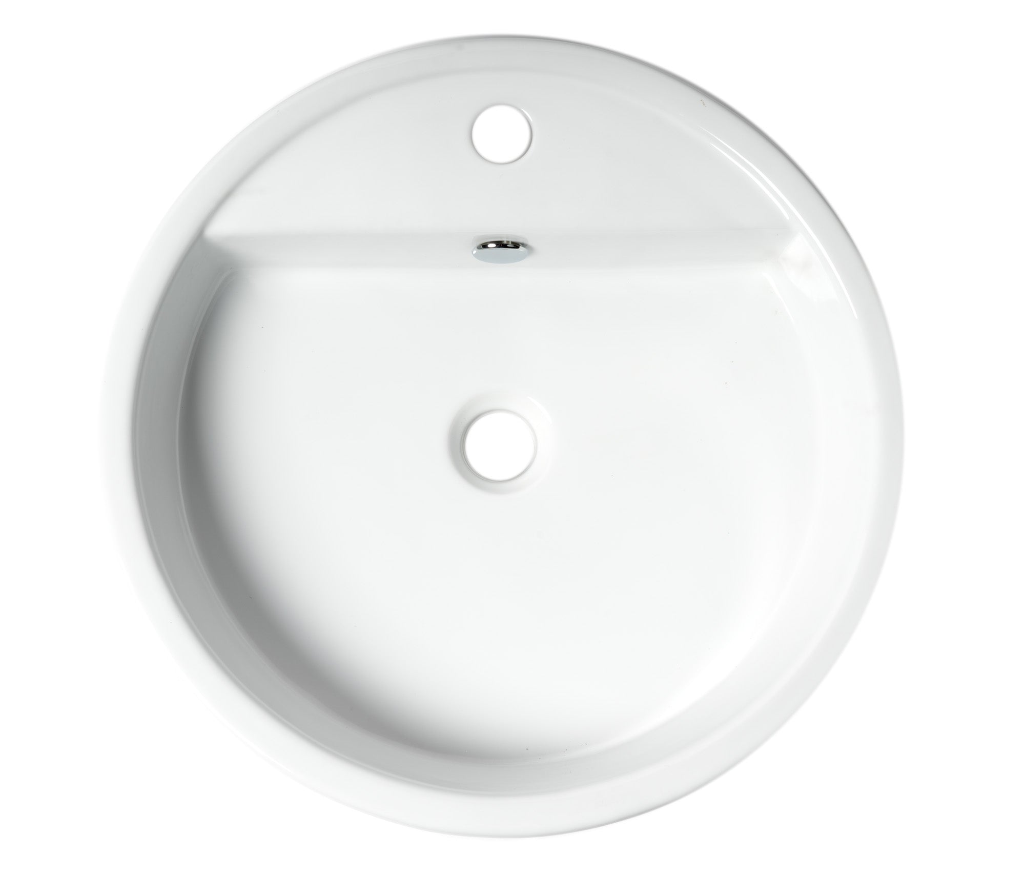 ALFI Brand - White 19" Round Semi Recessed Ceramic Sink with Faucet Hole | ABC702 ALFI Brand - White 19" Round Semi Recessed Ceramic Sink with Faucet Hole | ABC702