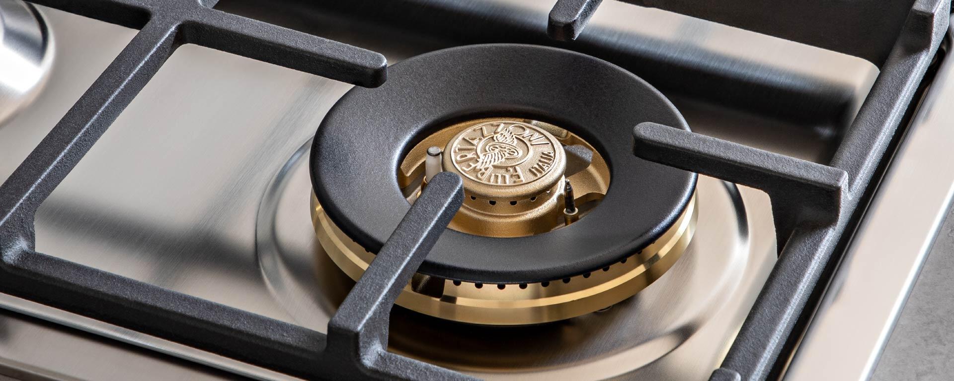 Bertazzoni - 36" Drop-in Gas Cooktop 5 Brass Burners - MAST365QBXT Bertazzoni - 36" Drop-in Gas Cooktop 5 Brass Burners - MAST365QBXT