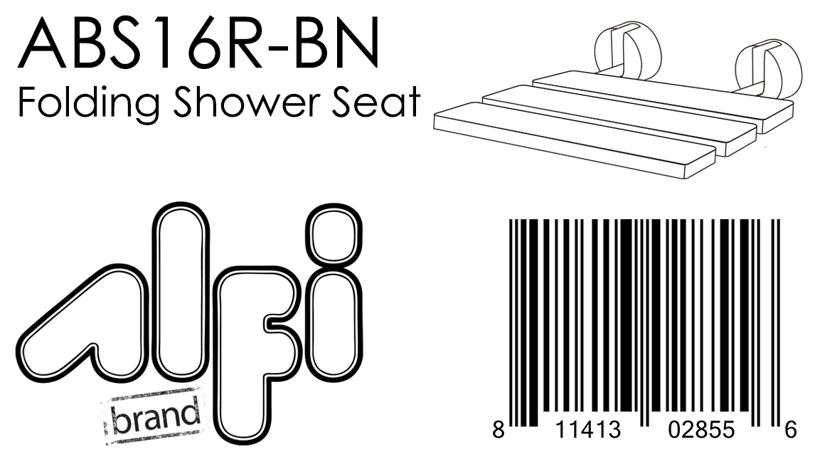 ALFI Brand - 16 Inch Folding Teak Wood Shower Seat Bench | ABS16R-BN ALFI Brand - 16 Inch Folding Teak Wood Shower Seat Bench | ABS16R-BN