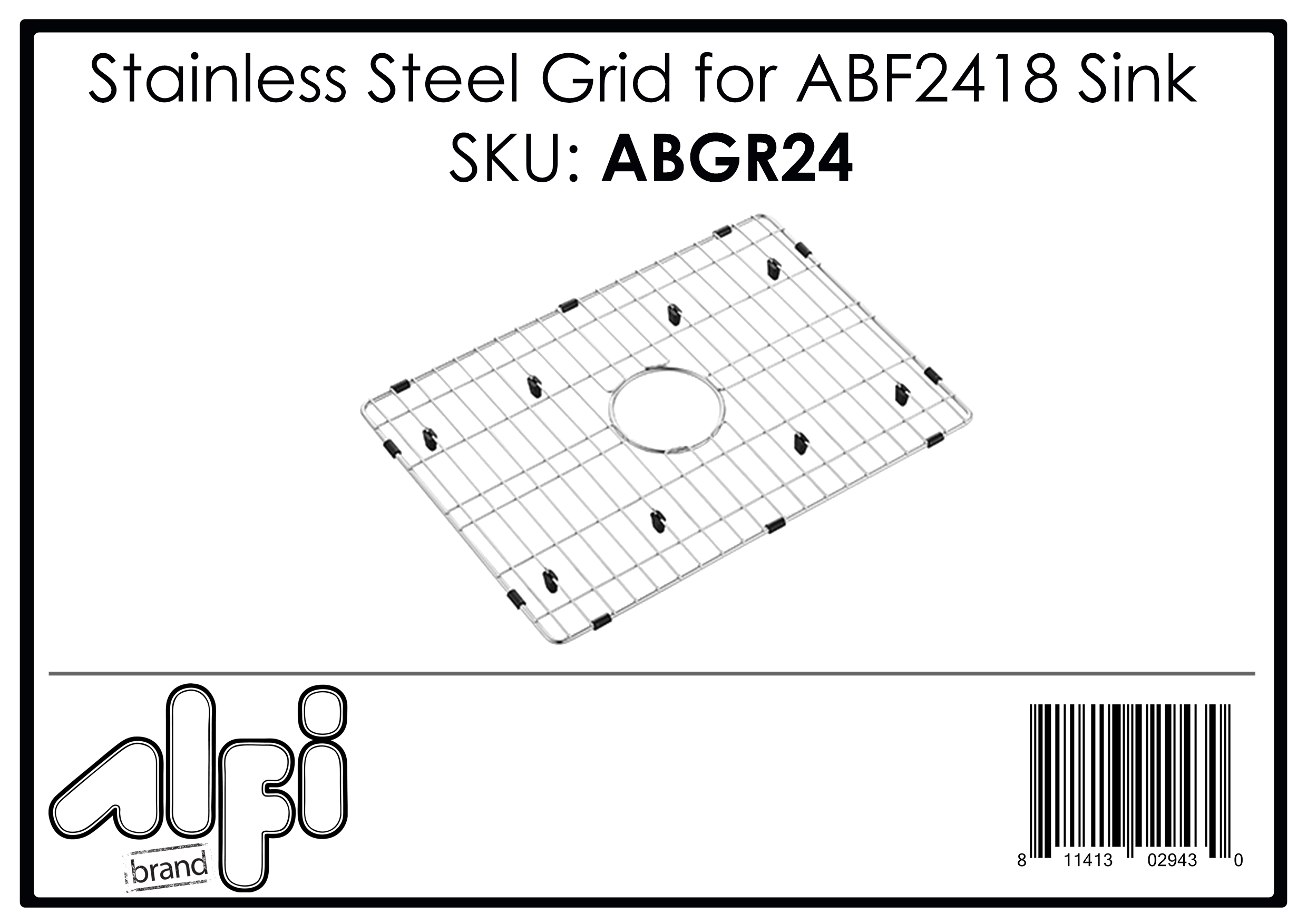 ALFI Brand - Solid Stainless Steel Kitchen Sink Grid for ABF2418 Sink | ABGR24 ALFI Brand - Solid Stainless Steel Kitchen Sink Grid for ABF2418 Sink | ABGR24