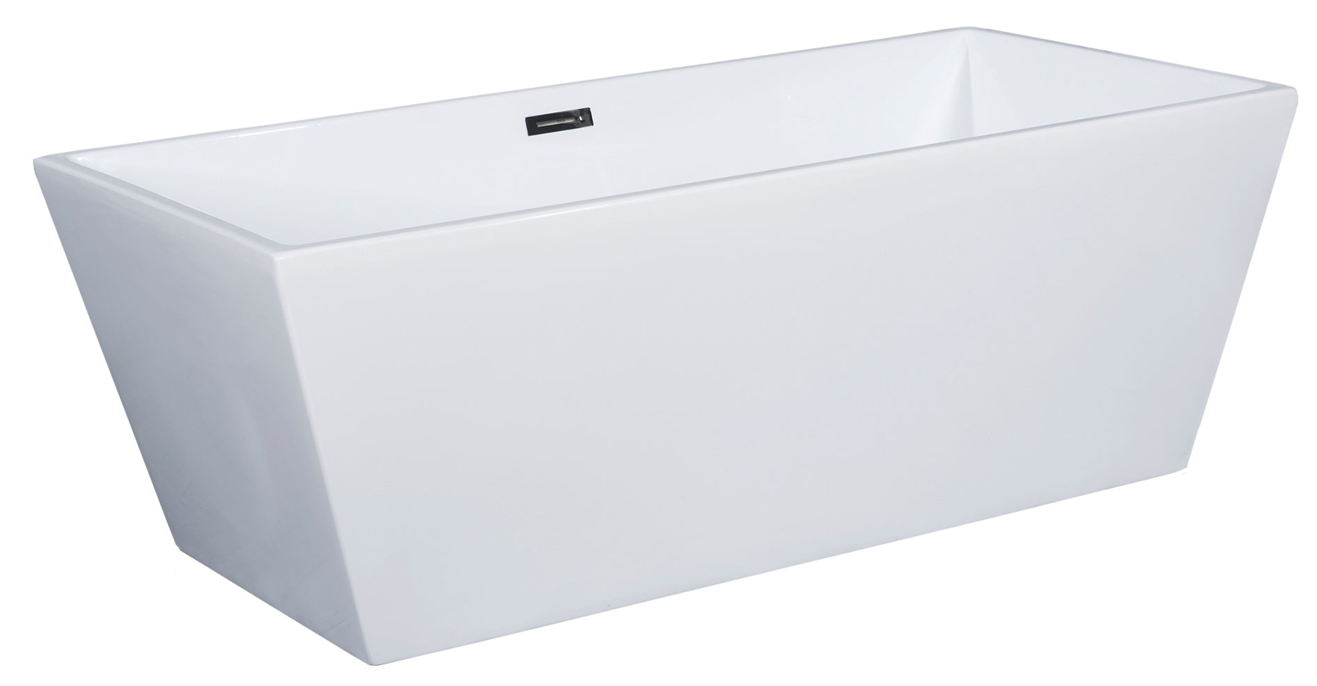 ALFI Brand - 59 inch White Rectangular Acrylic Free Standing Soaking Bathtub | AB8833 ALFI Brand - 59 inch White Rectangular Acrylic Free Standing Soaking Bathtub | AB8833