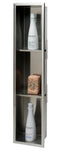 ALFI Brand - 8 x 36 Brushed Stainless Steel Vertical Triple Shelf Bath Shower Niche | ABN0836-BSS