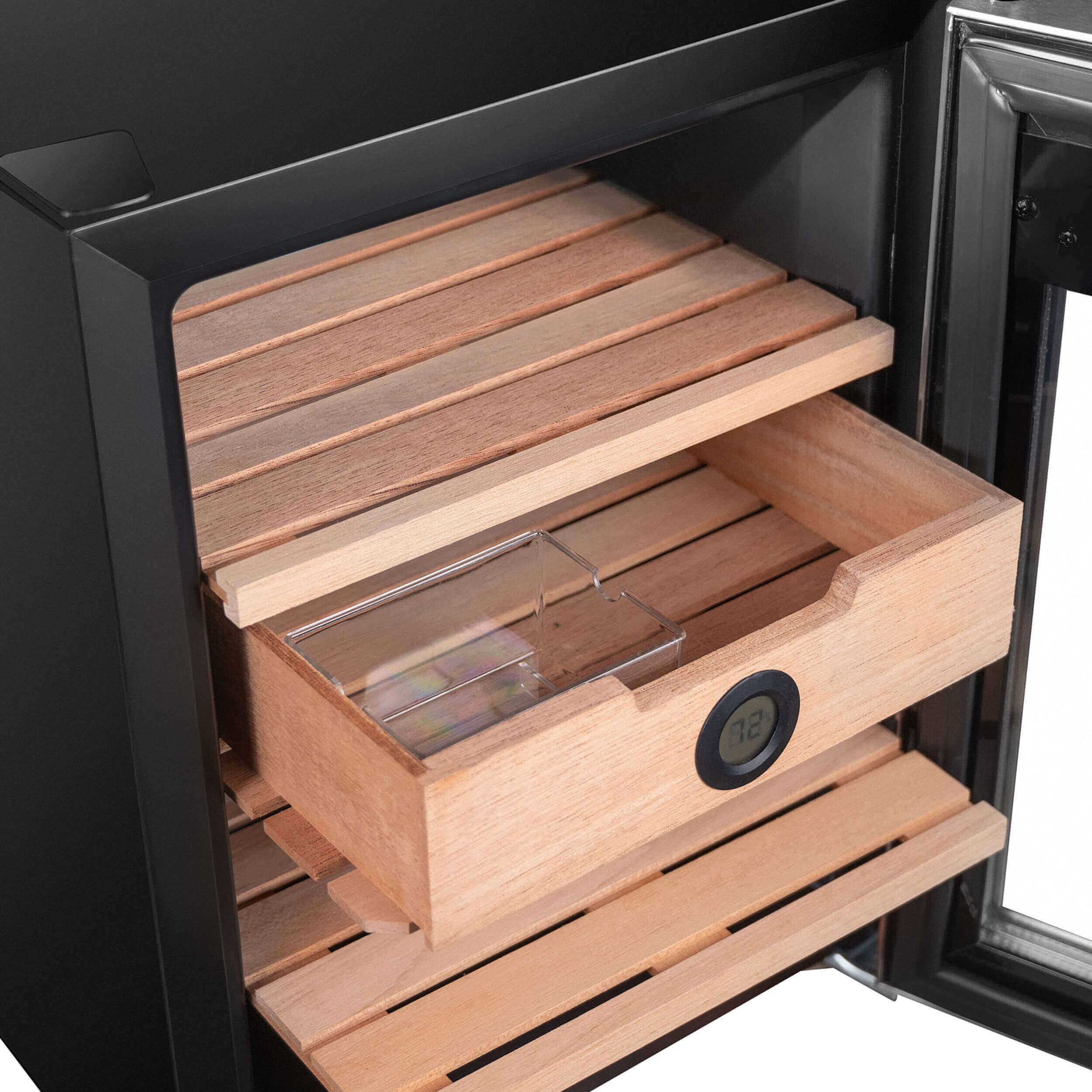 Whynter - 1.2 cu. ft. Stainless Steel Digital Control and Display Cigar Humidor with Spanish Cedar Shelves | CHC-123DS Whynter - 1.2 cu. ft. Stainless Steel Digital Control and Display Cigar Humidor with Spanish Cedar Shelves | CHC-123DS