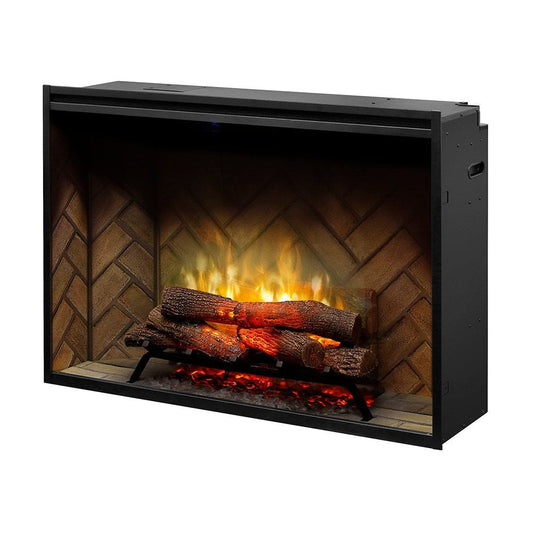 Dimplex Dimplex - 42-inch Revillusion Built-in Electric Fireplaces | Herringbone Backer - Weather Concrete | RBF42 - RBF42WC