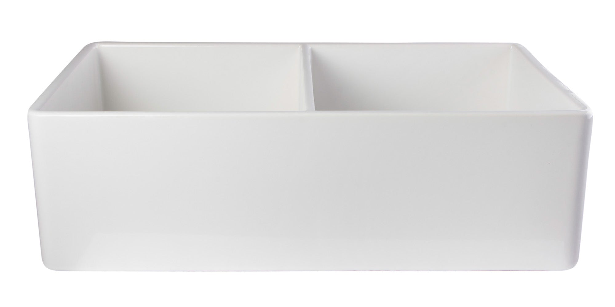 ALFI Brand - White 32" Smooth Apron Double Bowl Fireclay Farmhouse Kitchen Sink | AB538-W ALFI Brand - White 32" Smooth Apron Double Bowl Fireclay Farmhouse Kitchen Sink | AB538-W