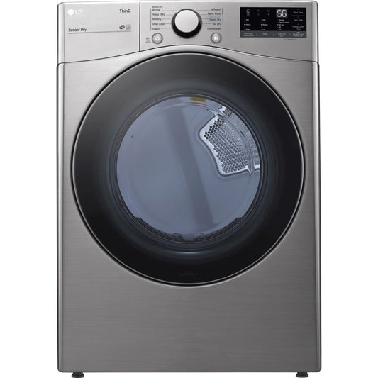 LG - 7.4 cu. ft. Ultra Large Graphite Steel Smart Electric Vented Dryer with Sensor Dry and Wi-Fi Enabled | DLE3600V
