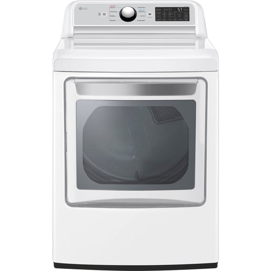 LG - 7.3 cu. ft. Ultra Large High Efficiency Electric Dryer with EasyLoad Door, White | DLE7400WE