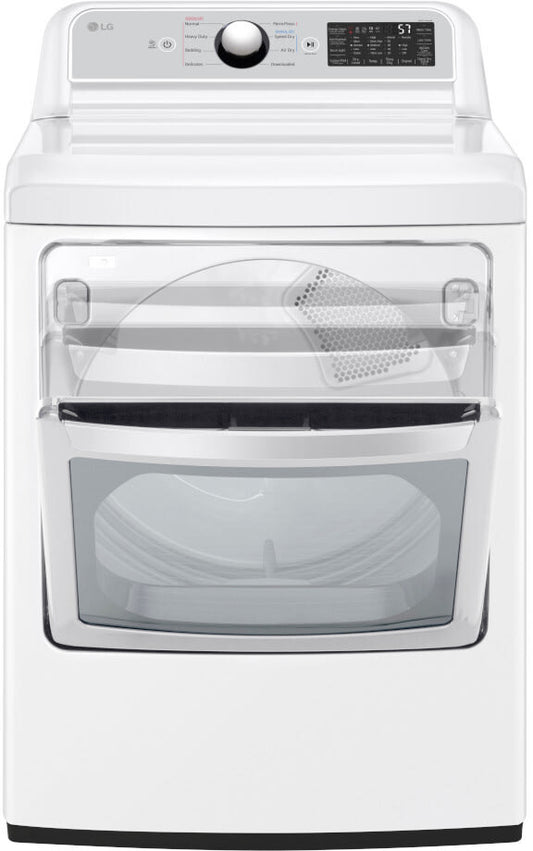 LG - 7.3 cu. ft. Ultra Large High Efficiency Electric Dryer with EasyLoad Door, White | DLE7400WE