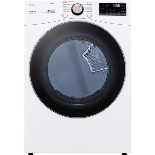 LG - 7.4 cu. ft. White Ultra Large Capacity Electric Dryer with Sensor Dry, Turbo Steam | DLEX4000W