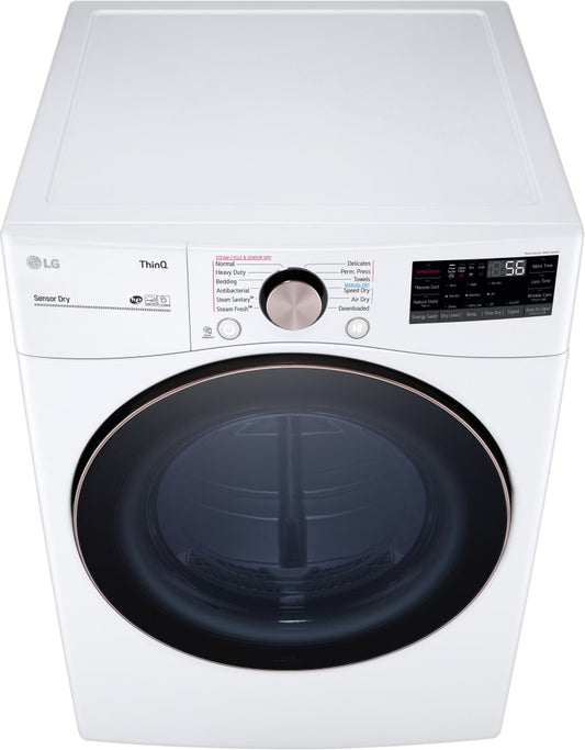 LG - 7.4 cu. ft. Ultra Large White Smart Gas Vented Dryer with Sensor Dry, TurboSteam and Wi-Fi Enabled | DLGX4001W