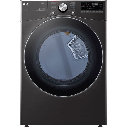 LG - 7.4 cu. ft. Ultra Large Capacity Black Steel Smart Electric Vented Dryer with Sensor Dry, TurboSteam and Wi-Fi Enabled | DLEX4200B