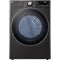 LG - 7.4 cu. ft. Ultra Large Capacity Black Steel Smart Electric Vented Dryer with Sensor Dry, TurboSteam and Wi-Fi Enabled | DLEX4200B