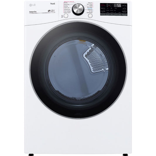 LG - 7.4 cu. ft. Ultra Large Capacity White Smart Electric Vented Dryer with Sensor Dry, TurboSteam and Wi-Fi Enabled | DLEX4200W