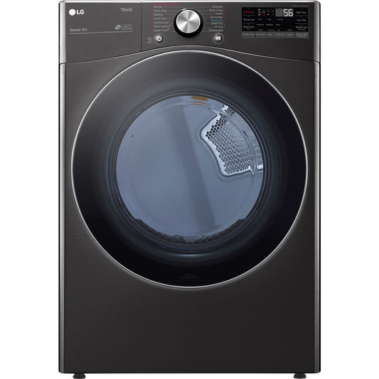 LG - 7.4 cu. ft. Black Steel Ultra Large Capacity Gas Dryer with Sensor Dry Turbo Steam | DLGX4201B