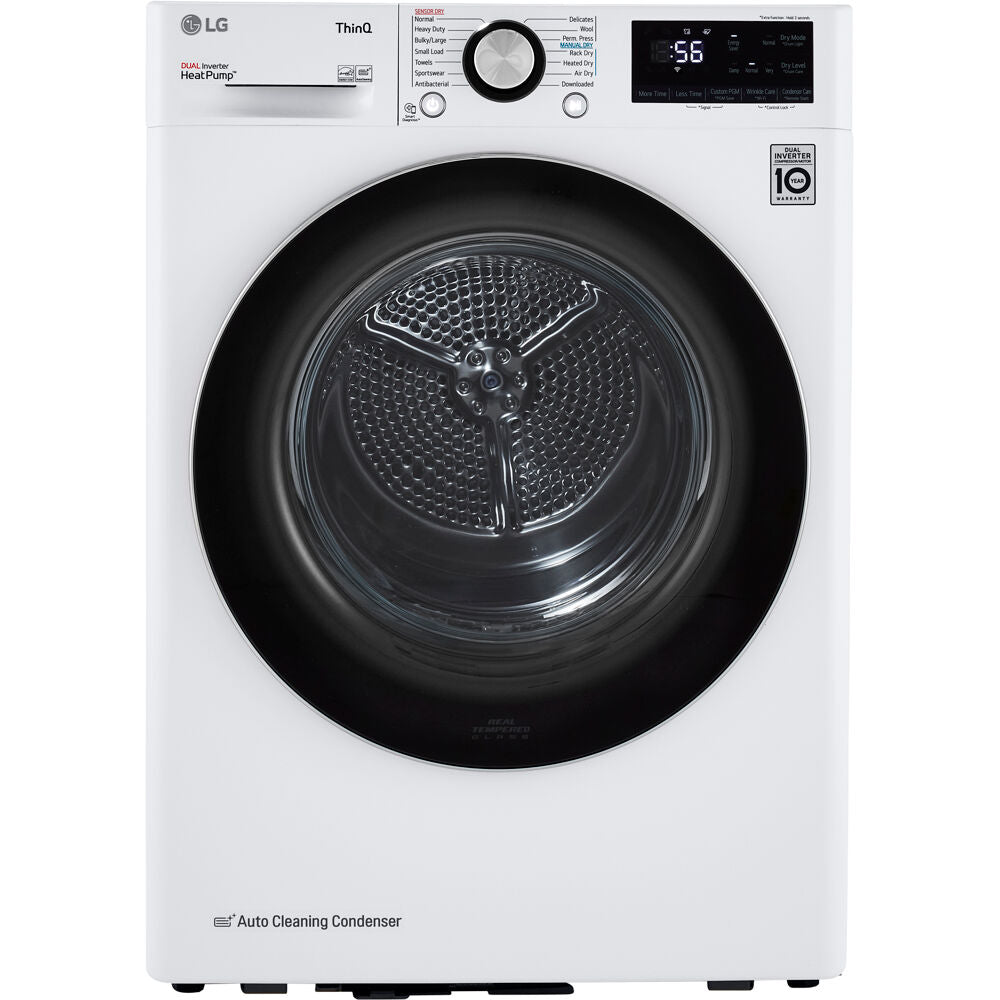 LG - 27 in. 5.0 cu. ft. Mega Capacity White Smart Front Load Washing Machine and LG - 4.2 Cu. Ft. Compact White Electric Dryer LG - 27 in. 5.0 cu. ft. Mega Capacity White Smart Front Load Washing Machine and LG - 4.2 Cu. Ft. Compact White Electric Dryer