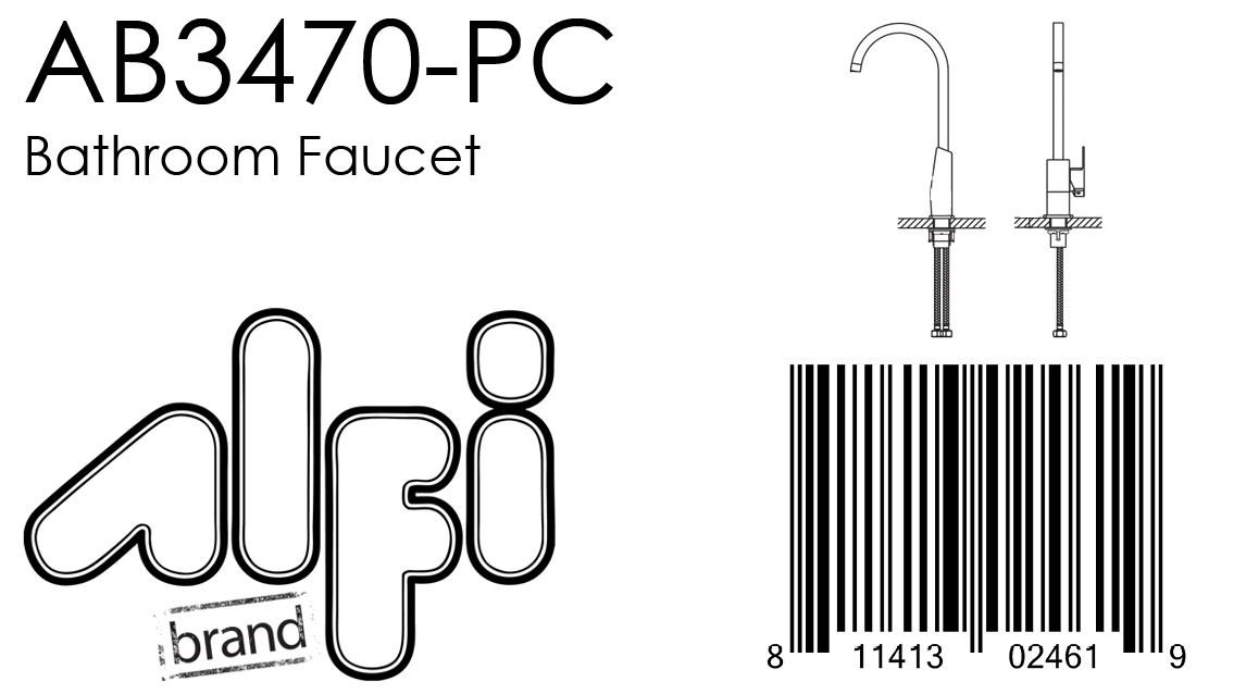 ALFI Brand - Polished Chrome Gooseneck Single Hole Bathroom Faucet | AB3470-PC ALFI Brand - Polished Chrome Gooseneck Single Hole Bathroom Faucet | AB3470-PC