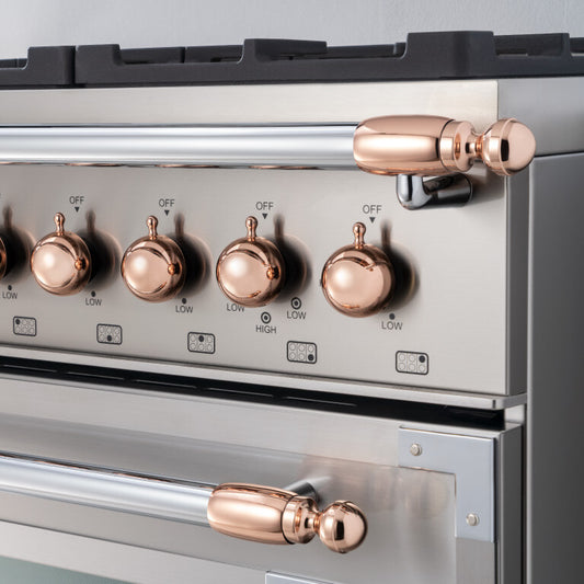 Bertazzoni | Décor Set 1 – Range & Hood kit – Polished Copper finish | DSHERTKHPC